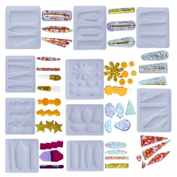 Barrettes Silicone Mold Geometric Hair Clips DIY Moules Silicone Epoxy Resin Mold for Handmade  Hairpin Crafts Jewelry Making