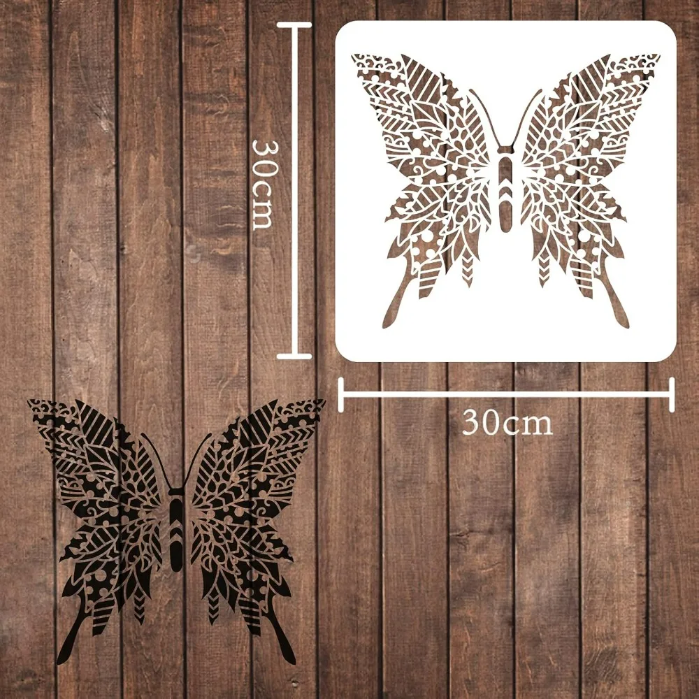 Butterfly Stencils Wall Decoration Template 11.8x11.8inch Plastic Butterfly Drawing Painting Stencils Templates Set for Painting