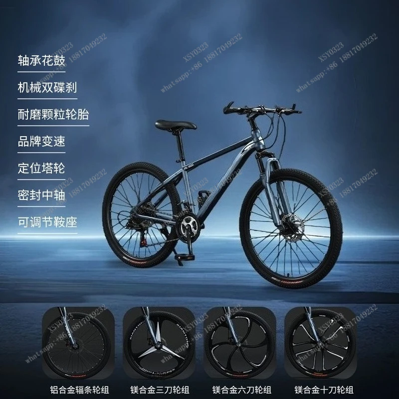 Variable Speed Road Mountain Bike Dual Disc Brake Shock Absorber Bike for Teenagers Students