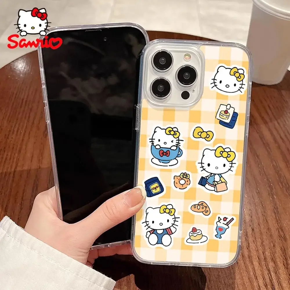 Sanrio Phone Shell Fall Prevention Iphone 16/15/14/13/12/11 Girl Phone Case Kitty Cat Fashion Accessory Hellokitty 2025 New