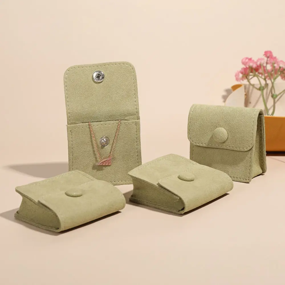 Exquisite Earring Storage For Women Men Bracelets Botton Velvet Pouch Packaging Snap Bags Jewelry Purse Bags Gift Packaging