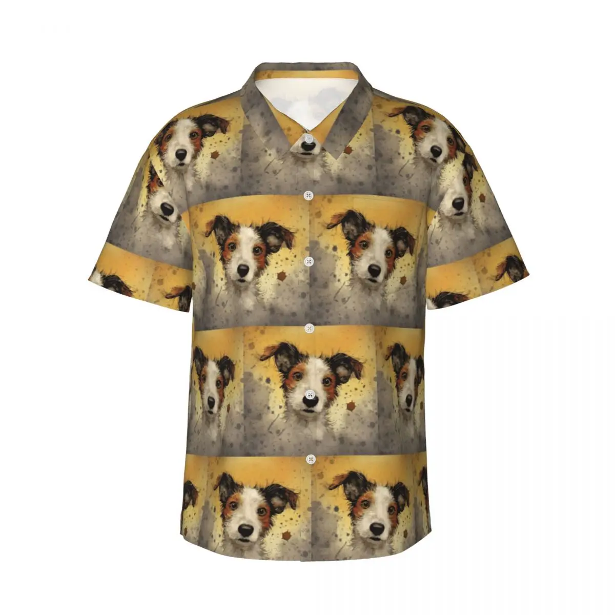 

Мужские рубашки Dog Jack Russell Terrier, гавайская рубашка с короткими рукавами, повседневные топы на пуговицах для летнего пляжа