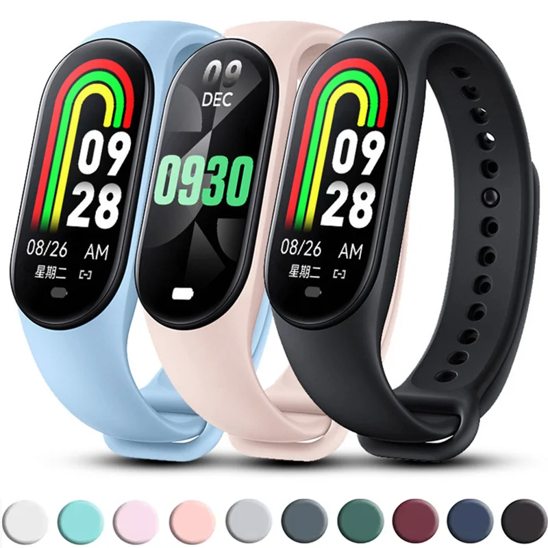 สายนาฬิกาสำหรับ Xiaomi Mi band 7 6 5 4 3สายรัดข้อมือซิลิโคนสายรัดข้อมือ miband 3/4 band6 band5 smartwatch Accessories