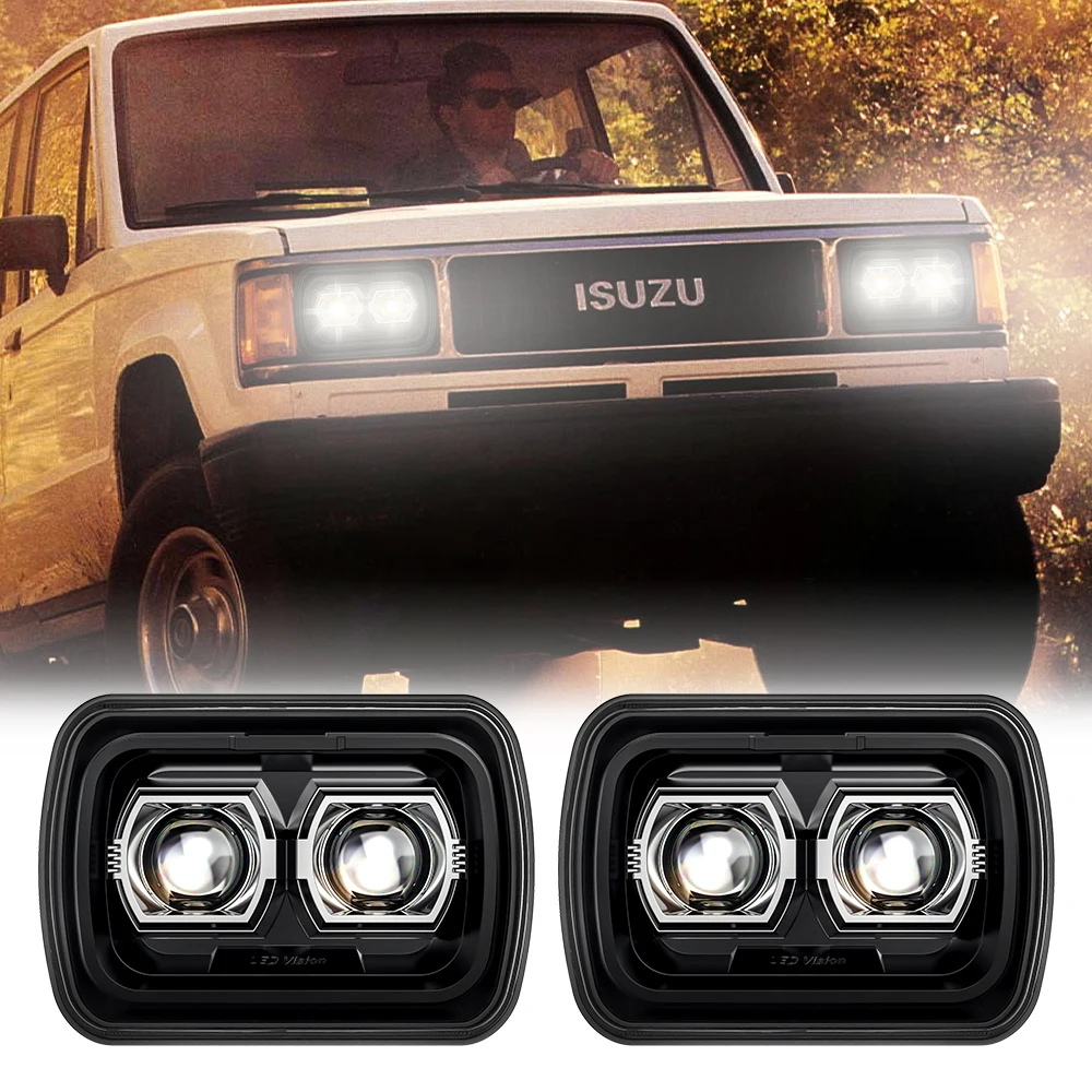 

5X7 Inches Light Truck LED Headlights High Low Beam DRL with 7Inch Square 12V/24V New Condition 6000k Color Temperature