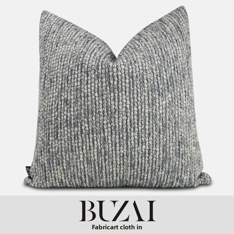 

Современные наволочки Buzai из хлопка и льна, синие, с 3D-текстурой, мягкие декоративные чехлы для подушек для гостиной