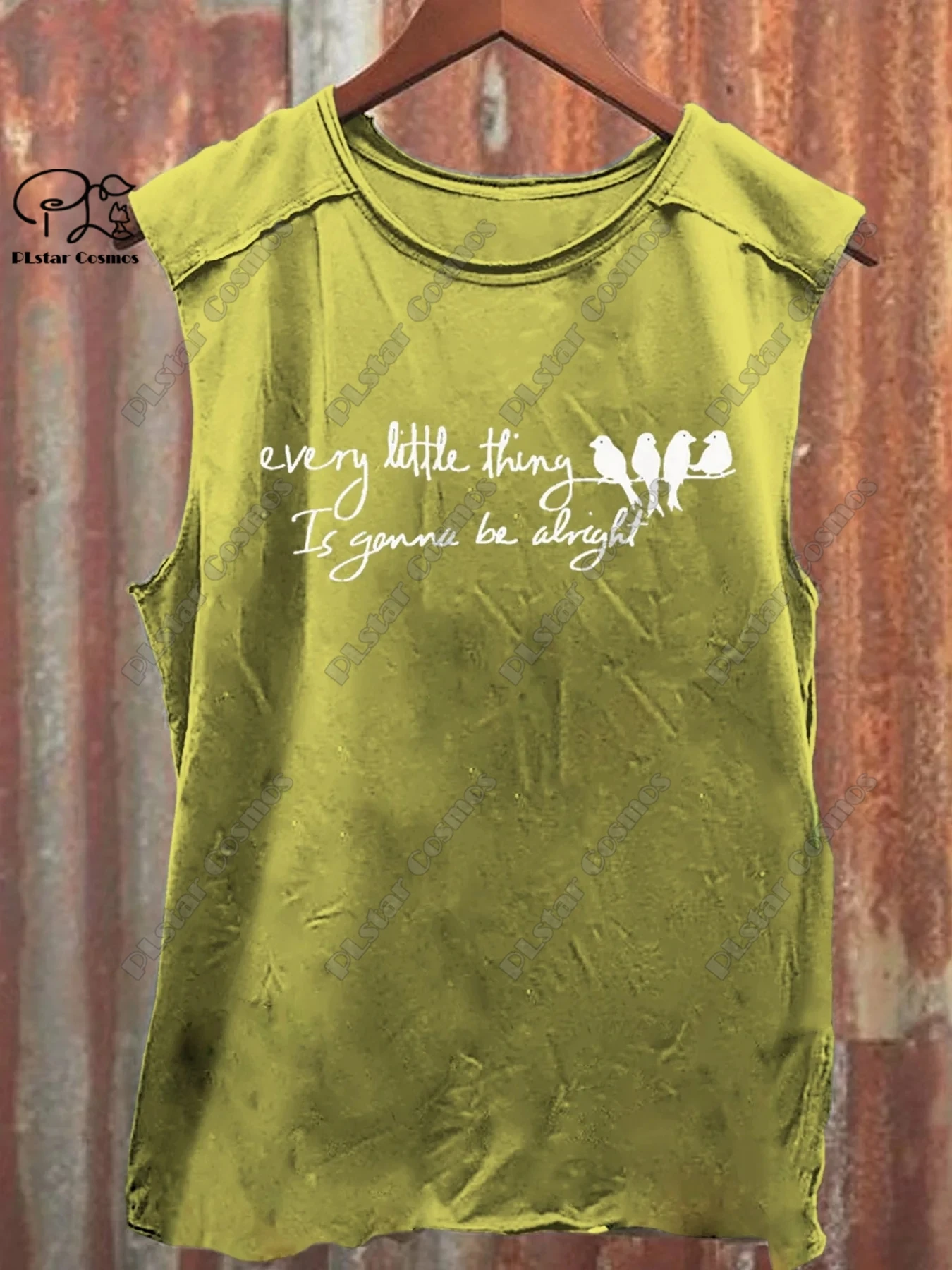 New Women's 3D Printed Every Little Thing Gonna Be Alright Series Multi-Color Art Print Casual Round Neck Sleeveless Vest  2