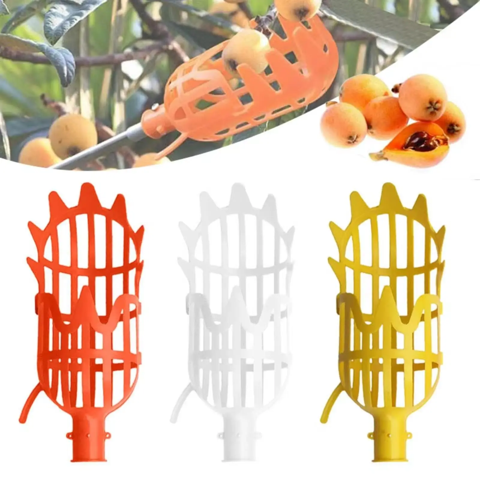 Farm Garden Picking DeviceGarden Tools Deep Basket Fruit Picker Head Convenient Fruit Catcher Apple Peach Picking