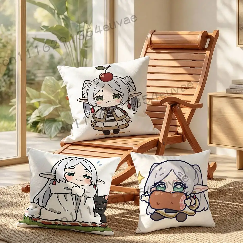 Japanese Anime F-Frieren Cushion Cover Pillowcase Upholstery Sofa Throw Pillow Home Decor Pillowcas