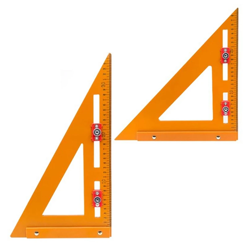 

2-In-1 Rafter Square,Positioning Triangle Ruler Innovative Rafter Square Tool Adjustable Triangle Ruler Protractor 2Pcs