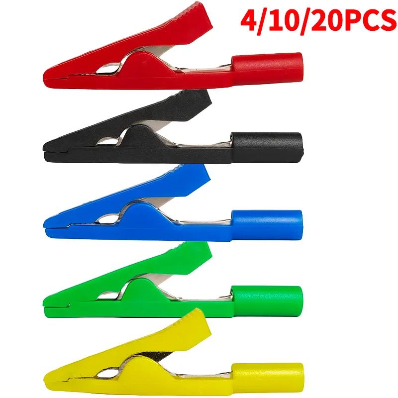 4/10/40PCS Mini Insulated Alligator Clips, Solderable Pure Copper Jaws,Fully Insulated Tips for Safe Electronics Testing and DIY