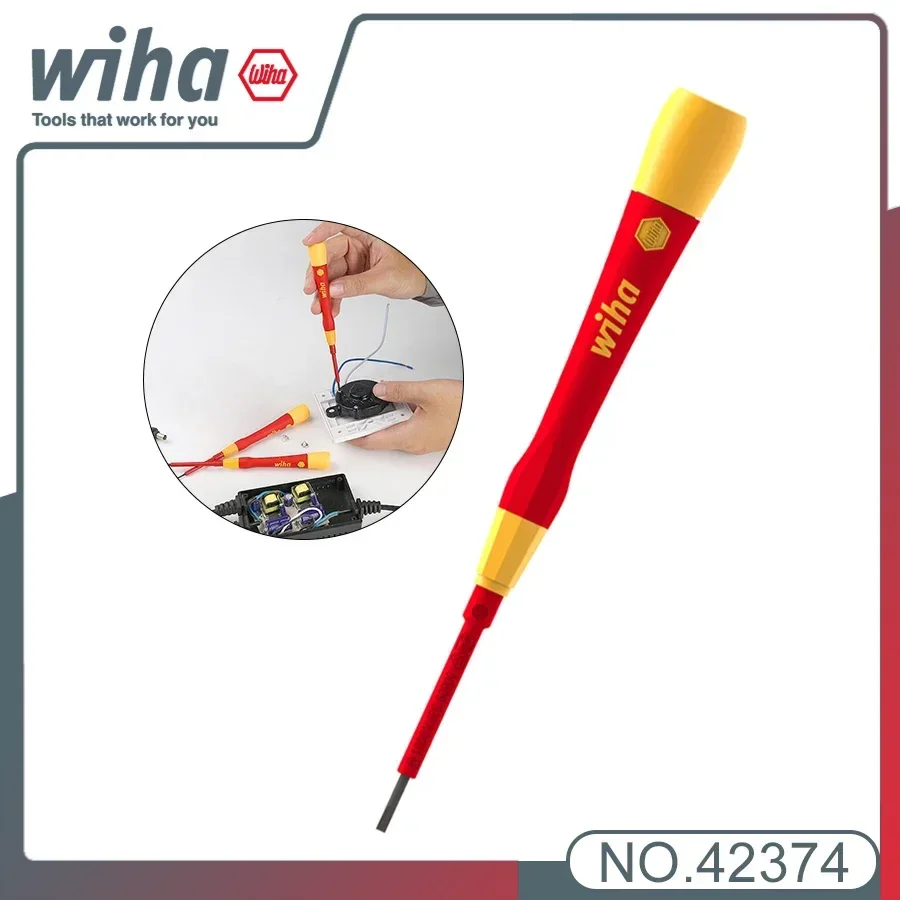 

Genuine WIHA Precision Insulated SoftFinish Slotted and Phillips Screwdriver 1000V Insulated Electrician Screwdriver 2270P