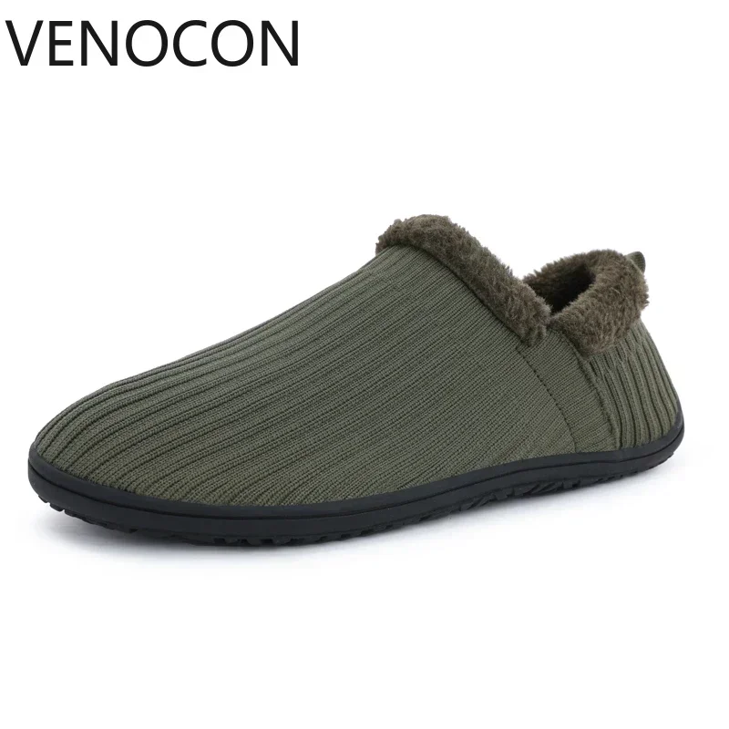 VENOCON Wide Toe Boxed Home Indoor Mule Winter Lightweight Thermal Fur Lining Slippers Shoes Men Women Sneakers Footwear Man