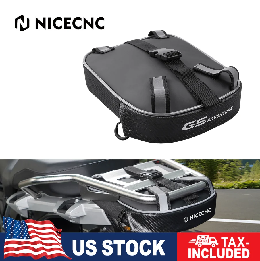 

NICECNC Rear Frame Bag Luggage-Bag For BMW R1200GS 1250GS LC Adventure 14-23 Waterproof Rear Tail Tool PU Zipper Motorcycle Bag