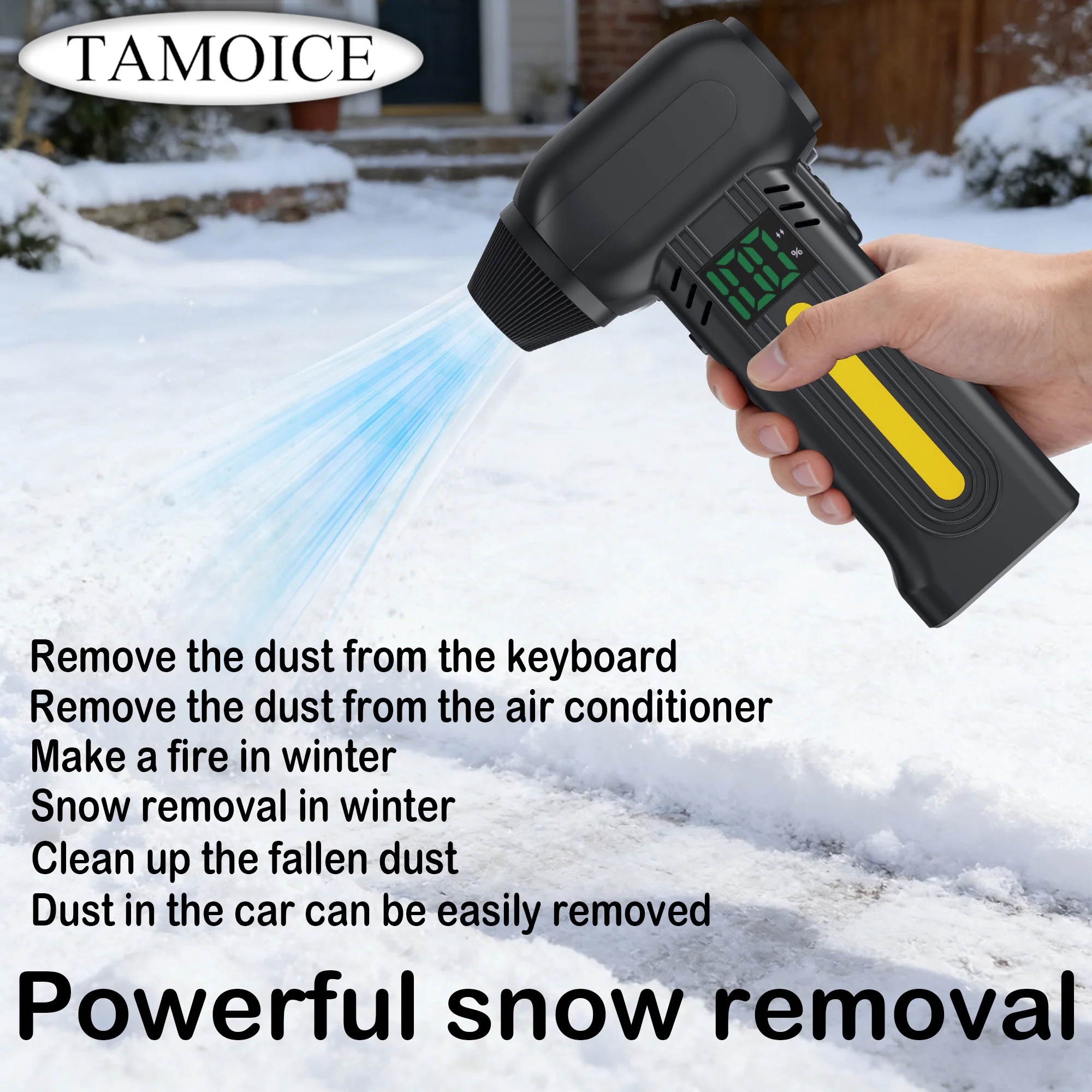 

Высокоэффективный вентилятор для удаления пыли с частотой вращения 90000 об/мин, 5-ступенчатой регулировкой скорости, оснащенный светодиодной подсветкой и т.д.