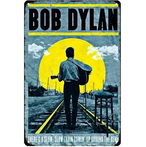 Bob Dylan Vintage Metallschild „Slow Train Coming“ Wanddekoration aus Blech