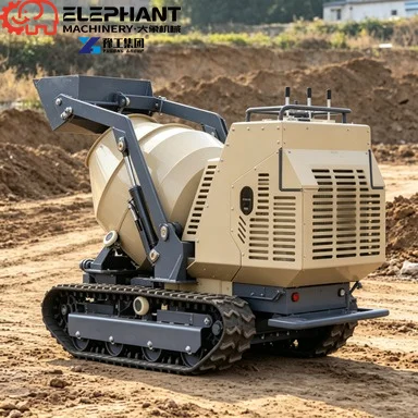 Crawler Concrete Mixing Drum Diesel 320L Flexible Movement Rough Ground Application