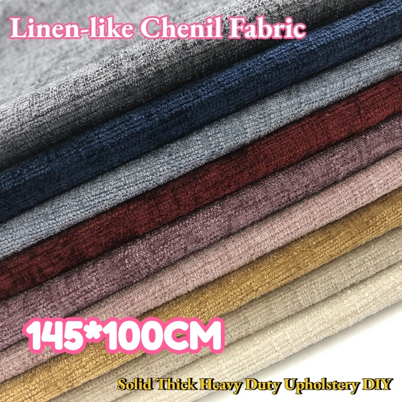 

Ткань, имитирующая лен, из шенилла, однотонная, плотная, сверхпрочная, для обивки, для самостоятельного изготовления чехлов для диванов, универсальная, для декора гостиной, прочная, моющаяся