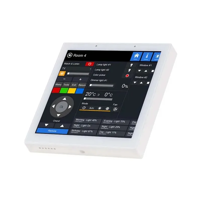 2025 YC-SM41P White Home 4 Inch RJ45 POE Flush Wall Mounted Touch Screen Control Panel for Home Automation