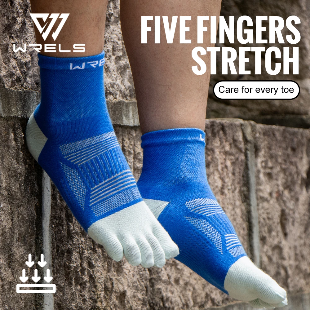 

WRELS Toe Socks for Men and Women Athletic Hiking Toe Socks Soft Comfortable and Moisture Wicking Quick-Dry Five Toe Socks