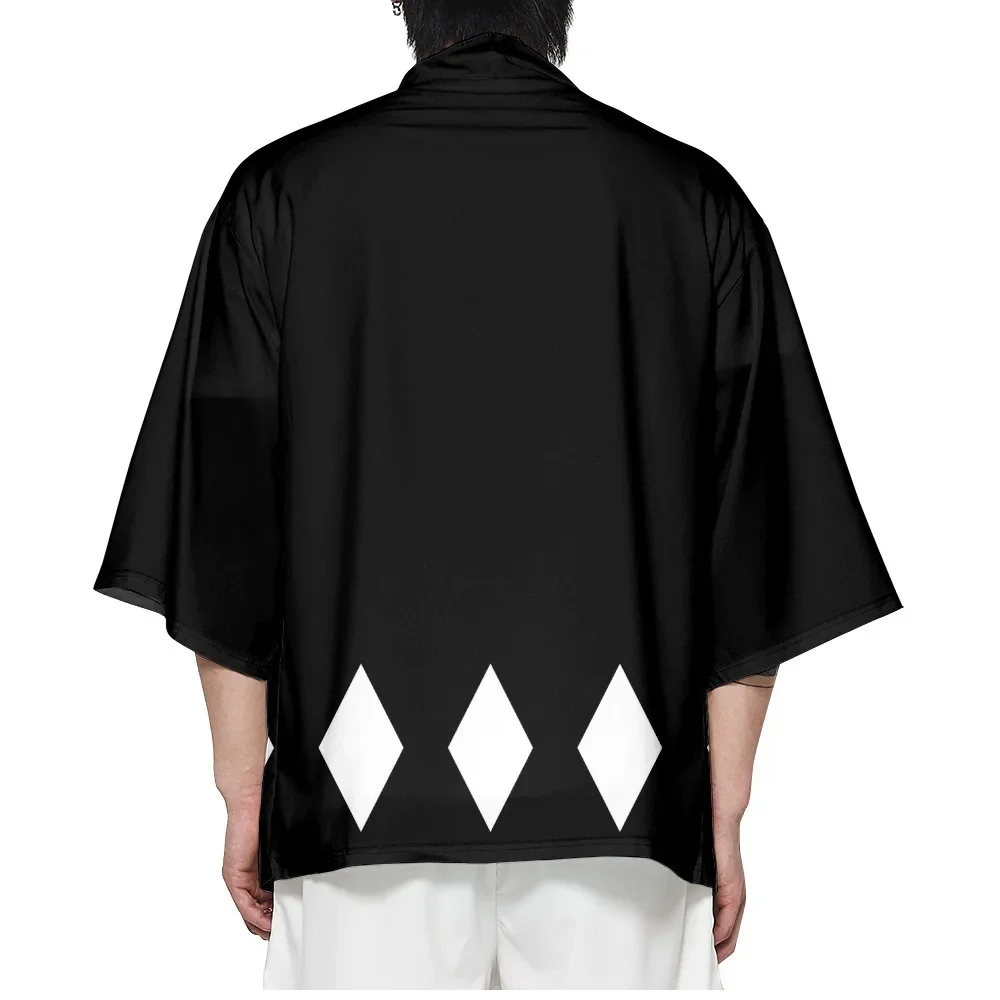 تصميم جديد الساموراي التقليدي الأسود كيمونو 2025 اليابانية النساء الرجال الشاطئ سترة يوكاتا موضة تأثيري هاوري قمصان علوية