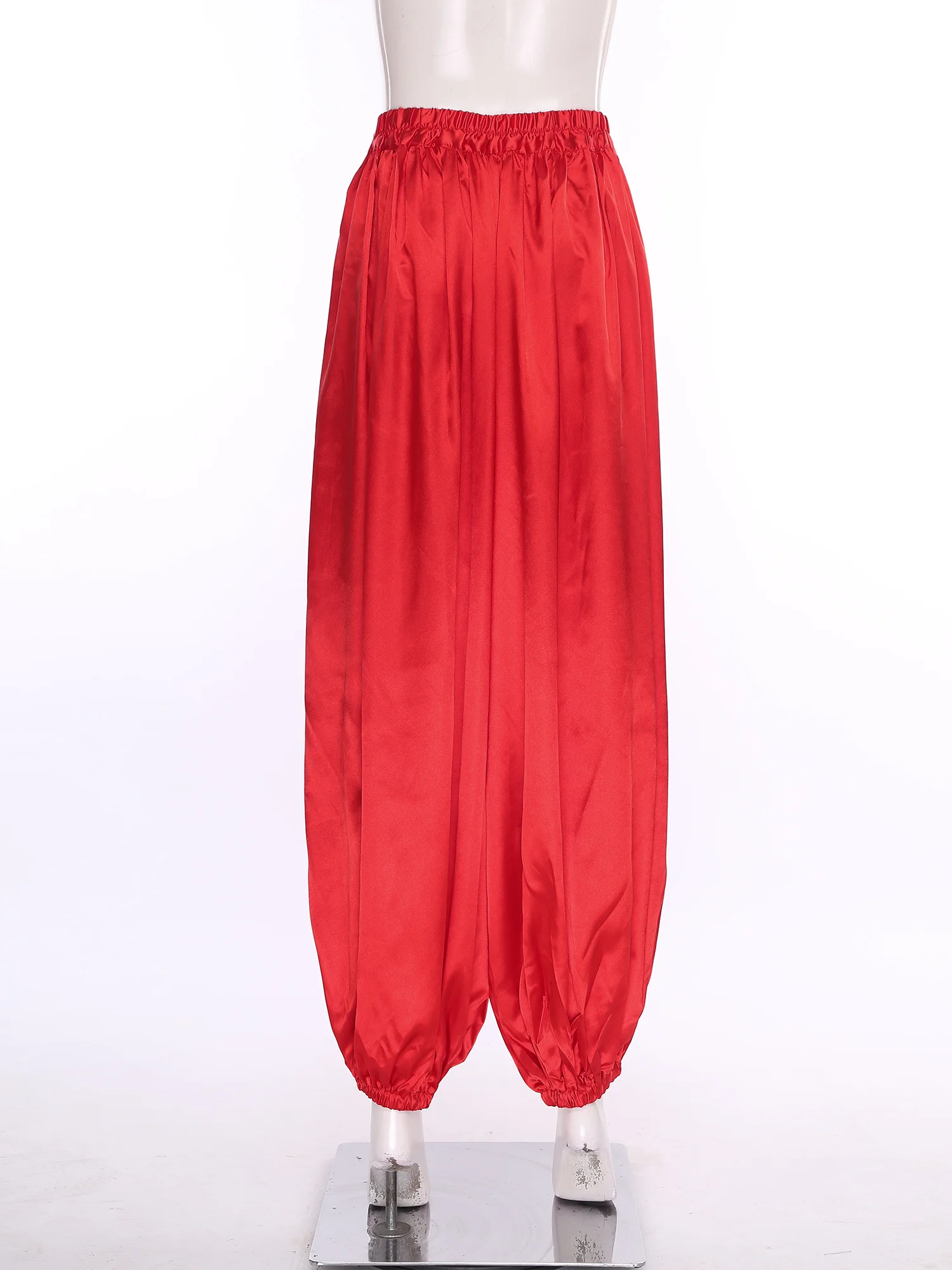 Woman Sexy Satin Belly Dance Costume Tribal Pants Egyptian Harem Pant Satiny Harem Pants for Arab Magical Lamp Cosplay Party