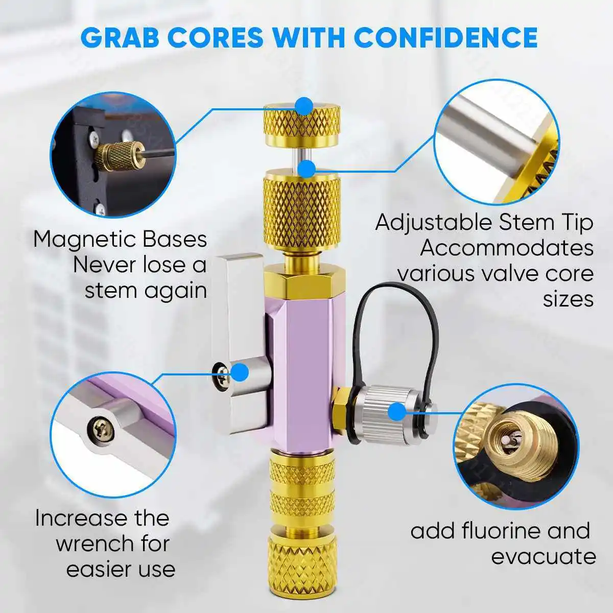 For 1/2 Inch High Flow Refrigerant Hose, 6 Inch Length with 3/8 to 1/4 Inch Connector Air Conditioning Pipeline Tube