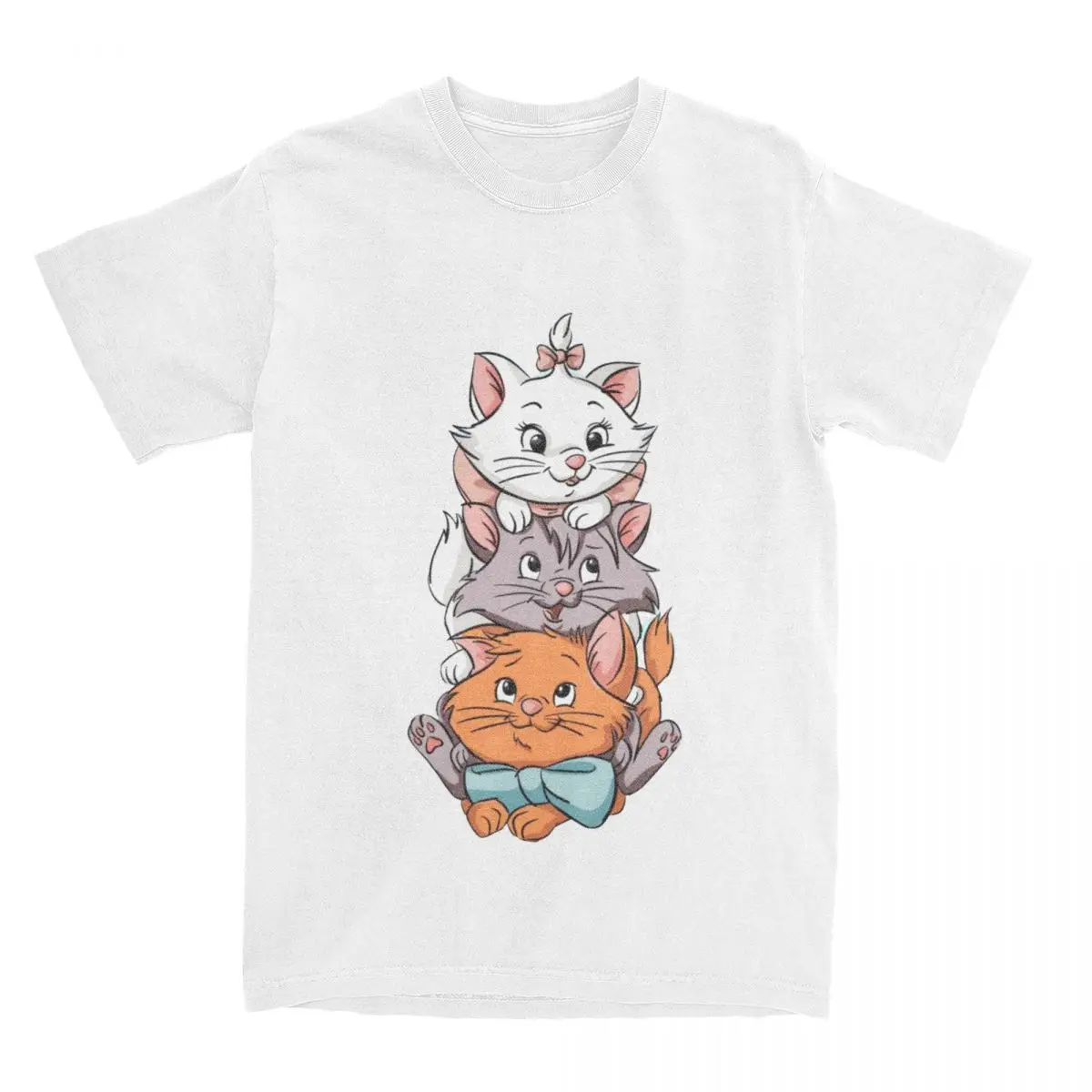 Aristocats Cats Marie Berlioz Toulouse T-Shirt for Men Women Cotton Tee Shirt Round Collar Short Sleeve T Shirt Streetwear Tops