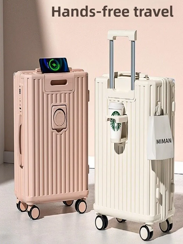 ultra-lightweight-women's-carry-on-suitcase-20-inch-pull-rod-travel-password-leather-quiet-universal-wheel-large-capacity