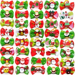 10/20/50 Pcs Christmas Pet Bows Dog Hair Accessories Holiday Party Dogs Bows Hair Dog Grooming Bows For Small Dog Pet Supplies