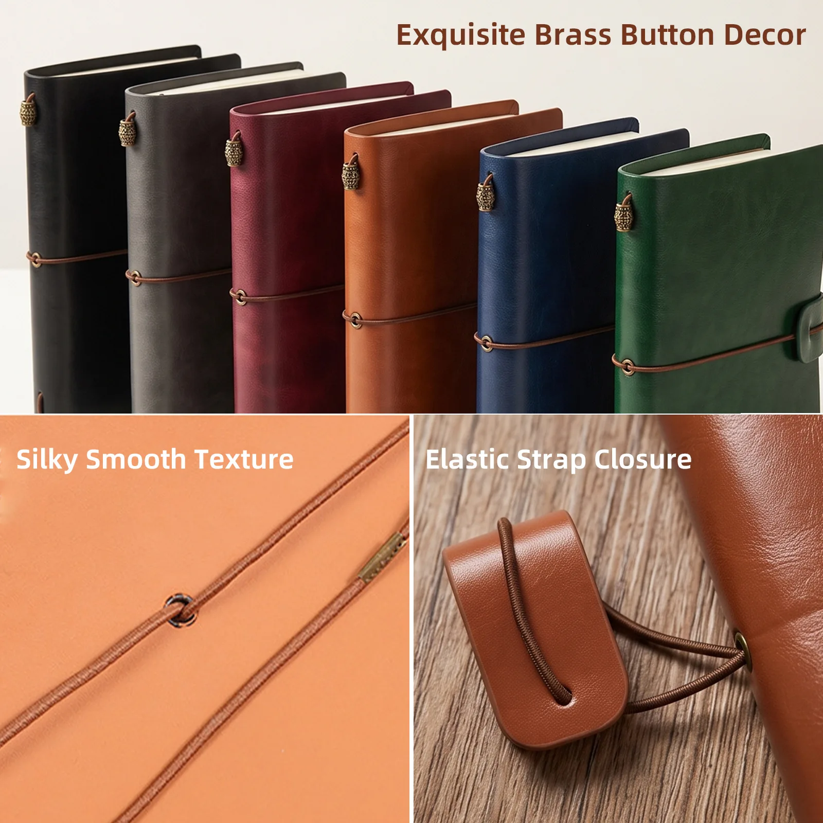 A6 Travel Journal High-Value Strap Binder Notebook Retro Leather Pocket Notebook Stationery