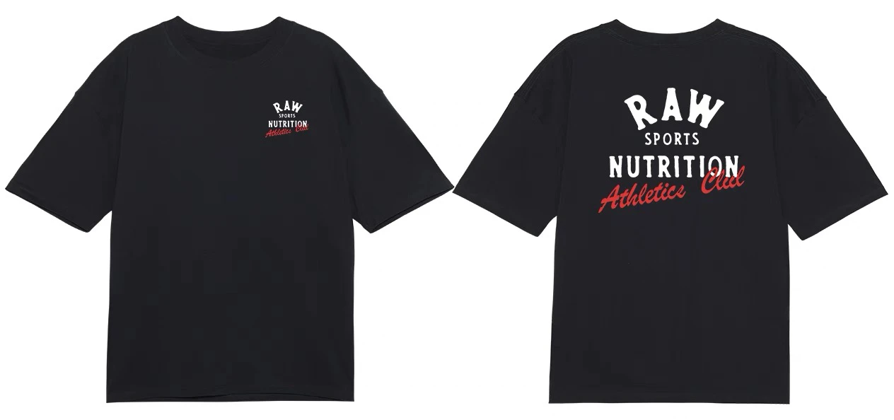 2025 جديد RAW Cris Cbo اللياقة البدنية قصيرة الأكمام اللياقة البدنية الوزن ضيق فضفاض تي شيرت القطن شيك العلامة التجارية قبالة الكتف كم طويل