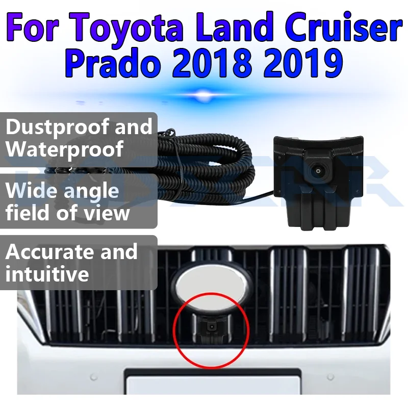 

Для Toyota Land Cruiser Prado 2018 2019 AHD камера переднего вида 150 ° Линза «рыбий глаз» ночного видения, цветные водонепроницаемые автомобильные аксессуары