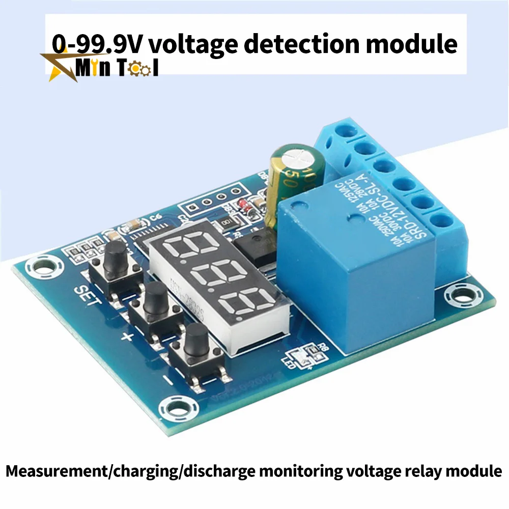 DC 9V 12V 24V Voltage Control Relay Module Relay Switch Control Board LED Voltmeter Charger Discharge Monitor Power Supply