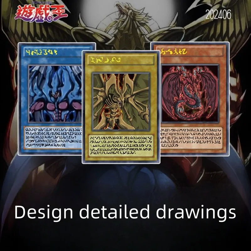 Tarjeta flash de 3 hojas Yu-Gi-Oh! Animales Sagrados Raviel El Señor de Fantasmas Uria Searing Flames Diy Figuras de juguete de acción Colección de juegos