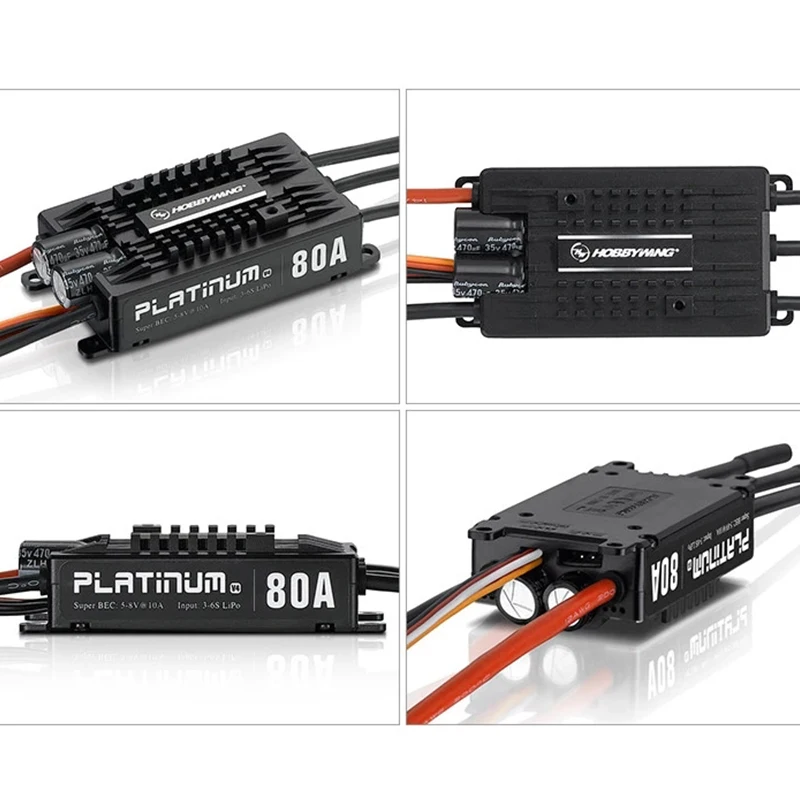 Hobbywing Platinum Pro 25A 40A 60A 80A 120A V4 ESC Brushless Electronic Speed Controller 3-6S Lipo etc for 450-480 Helicopter