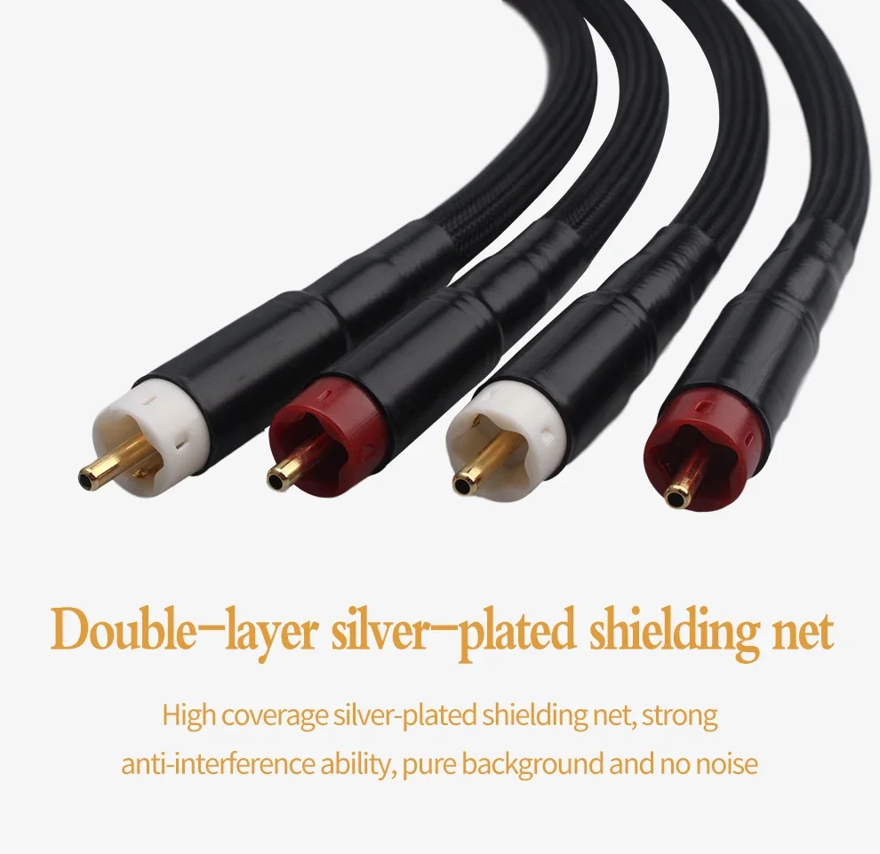 HIFI fever-grade professional audio pure silver audio signal cable decoder audio cable rca to rca cable hifi