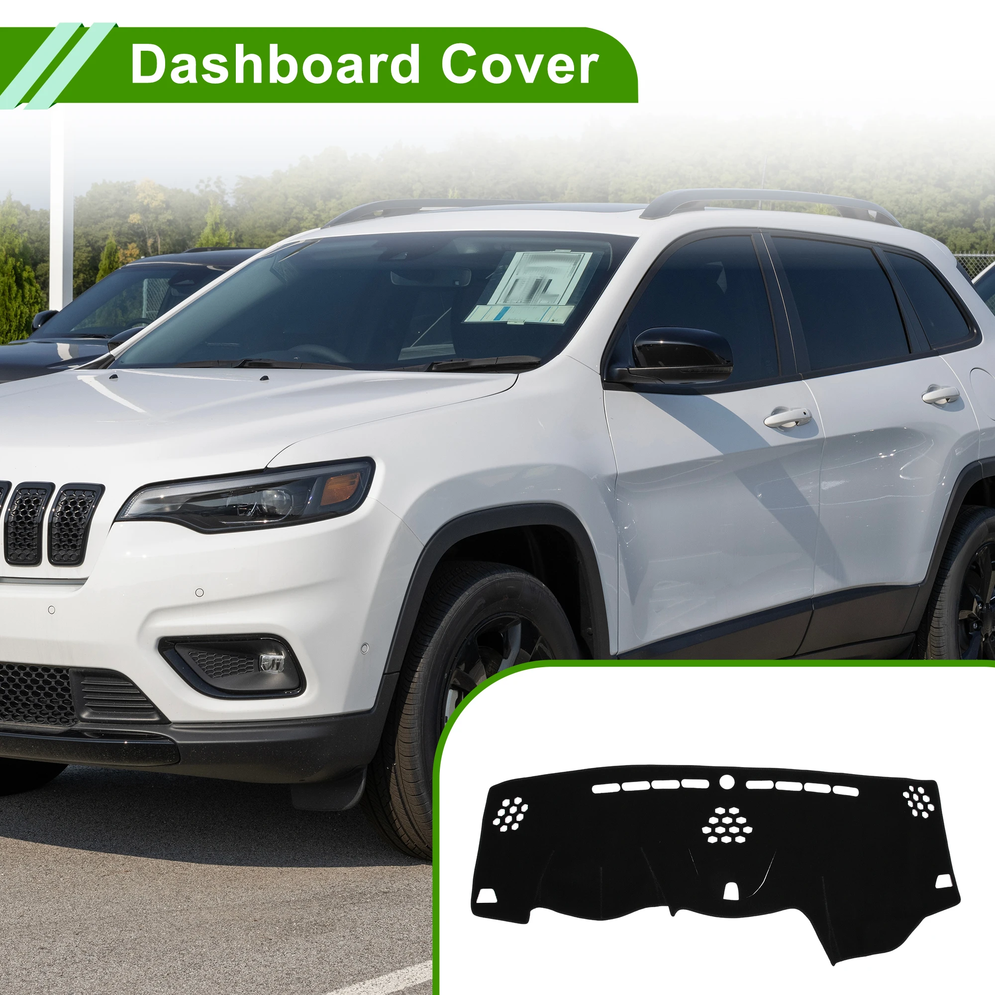 

UXCELL Dashboard Cover for Jeep Cherokee Latitude 2014-2023 Black 1 Pc