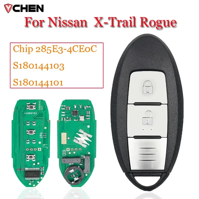 

Fob For Nissan Xtrail X-Trail Rogue 2014 -2017 2 buttons Smart Remote Car key 315MHz ID4A Chip 285E3-4CE0C S180144103 S180144101