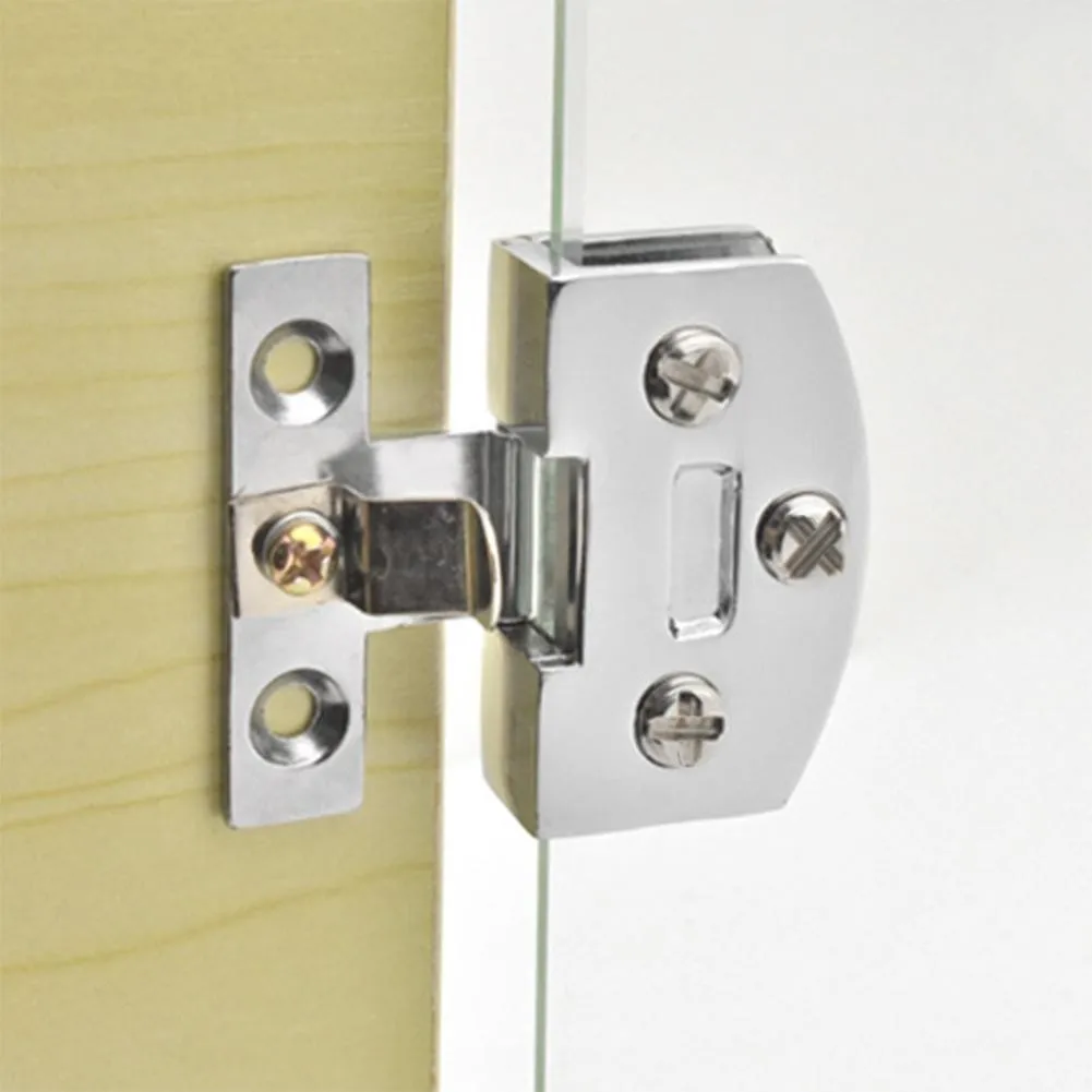 Cabinet Door Clip Display Cabinet Hinge Glass Door Hinge Zinc Alloy Silver Swivel Cupboard Hinges For Hardware Accessories