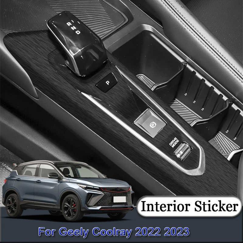 For Geely Coolray 2022 2023 Car Interior Sticker Central Control Gear Shift Panel Sticker Lifting Window Panel Protective Film