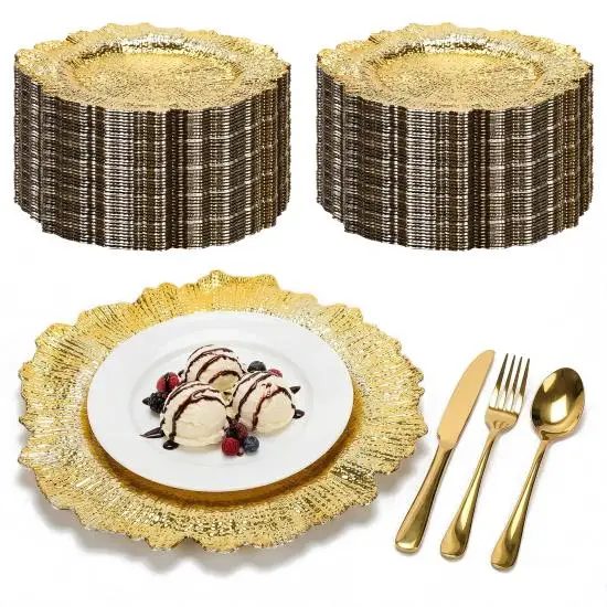 

Набор из 100 многоразовых креативных больших сервировочных подносов (12 дюймов) для свадеб, кейтеринга, вечеринок, ресторанов и домашнего использования