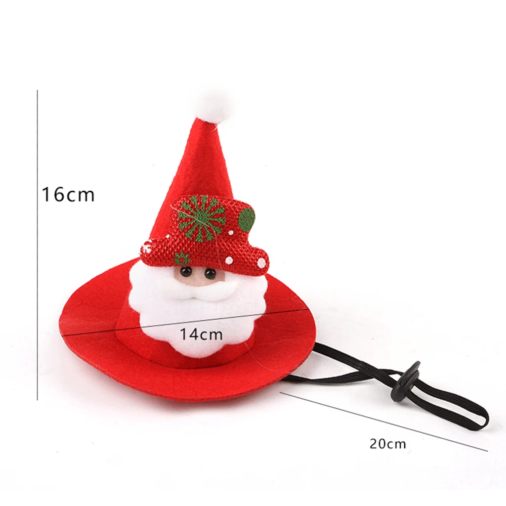 Cute Pet Santa Hat Funny Cats Dogs Headgear Christmas Witch Wizard Hat Puppy Headwear Cap Pets Decoration Ornaments Cosplay Prop