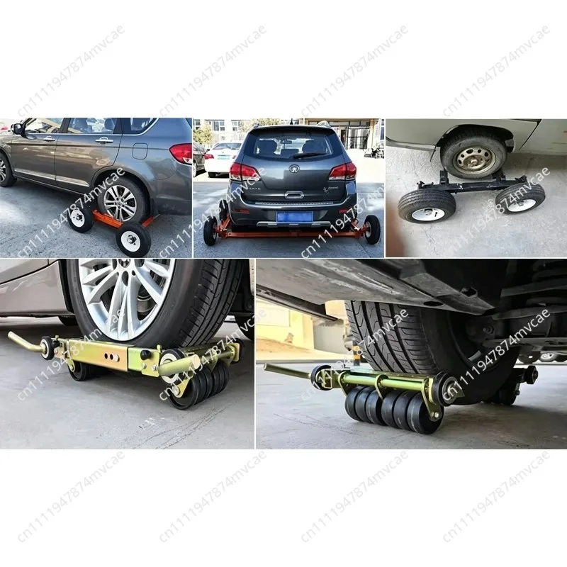 Wheeled Trolley - 12 Wheel Rescue Trailer Service Anti-skid Pattern Plate Car Porter Tool for Auto Repair Car Lever Positioning