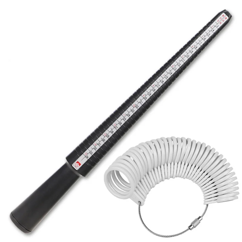 مجموعة أدوات قياس حجم الحلقة البلاستيكية، مقاس المجوهرات، عصا مغزل الإصبع لقياس دقيق #4