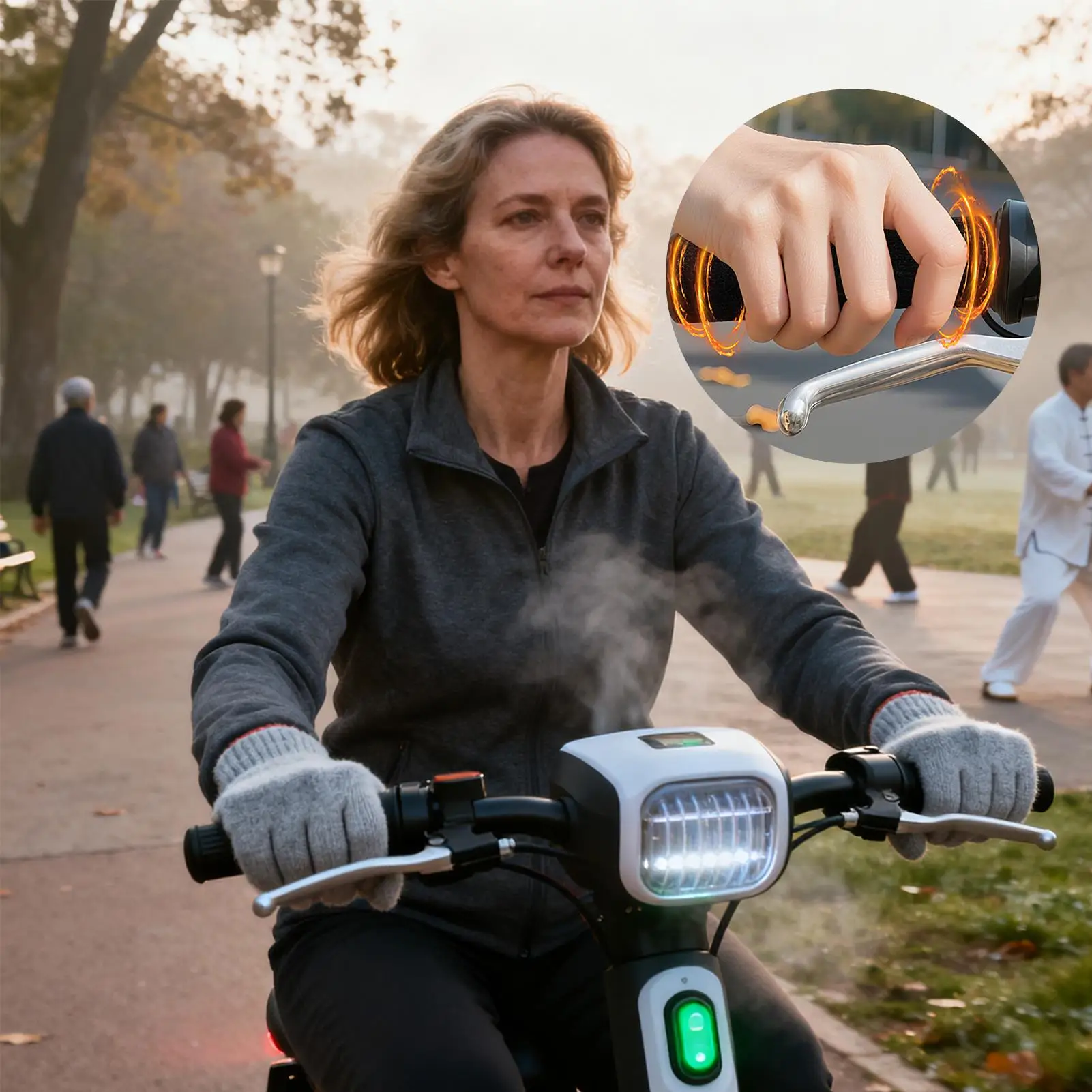 

Heated Grips 5V Waterproof Warmer Heated Electric Motorcycle Handlebar Grips For Men Women Highway Daily Touring Biking Outdoor