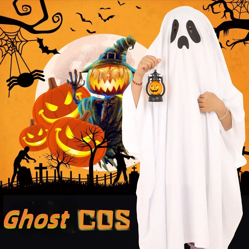 ชุดเสื้อผ้าวันฮาโลวีนสำหรับผู้หญิงผู้ชายเสื้อคลุมชุดชุดคอสเพลย์วันฮาโลวีนโคมไฟฟักทองของผู้ใหญ่