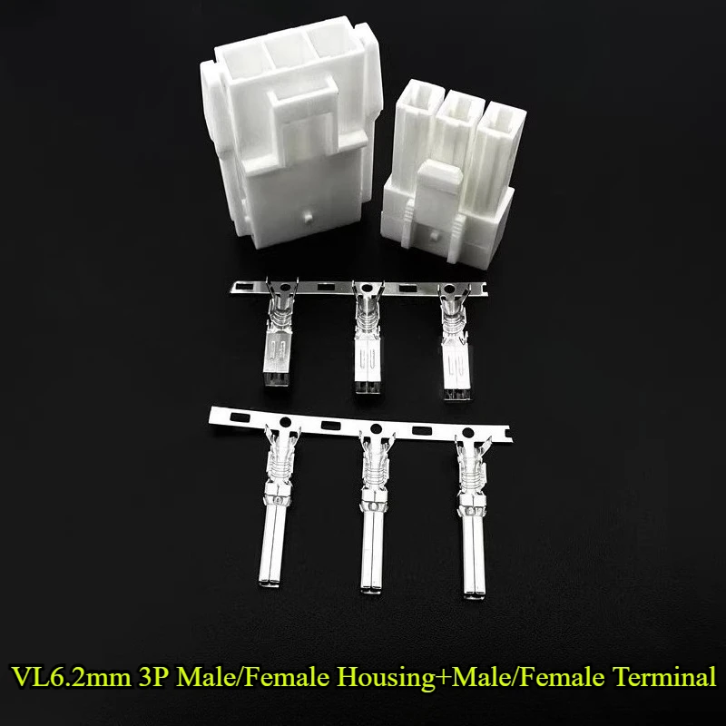 10Sets VL6.2mm Male/Female Housing 2P/3P/4P/6P Pitch 6.2mm Plastic Shell Terminal Connector Plugin Air Docking HX62003 HX62004