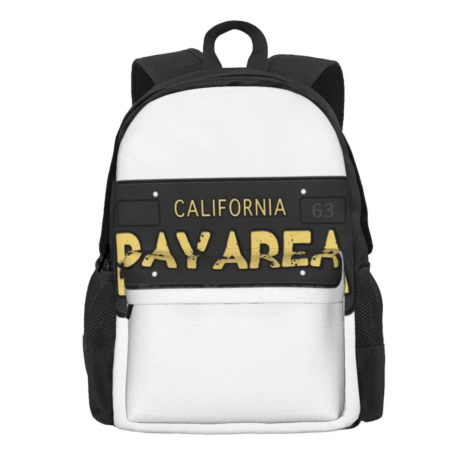 Bay Area California Old School Hot Sale Schoolbag Backpack Fashion Bags Bay Area Yay Area California License California Plate