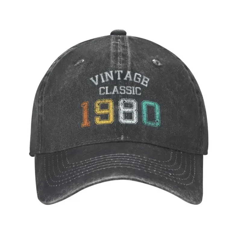 Gorra de béisbol personalizada de algodón Vintage clásica nacida en 1980 para hombres y mujeres ajustable 44 a 44 años regalos de cumpleaños sombrero de papá ropa de calle