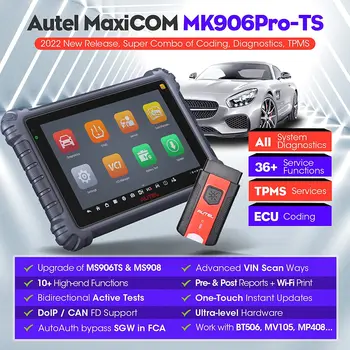 Autel Scanner MaxiCOM MK906PRO-TS Automotive Diagnostic Tool Bi-directional Scanning Multi ECU Coding Diagnostic Tool TPMS Programming